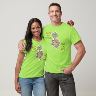 slow and steady wins race funny running turtle T-Shirt