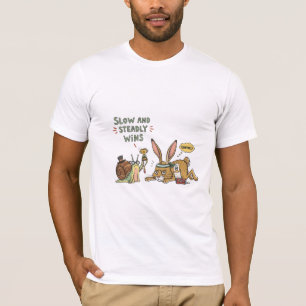 Slow and Steady Wins the Race - Whimsical Hare and T-Shirt