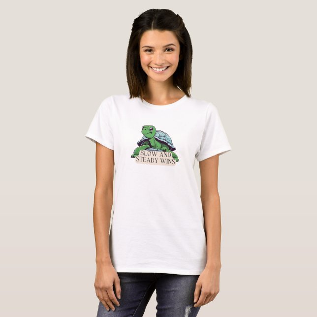 Slow And Steady Wins Turtle  T-Shirt (Front Full)
