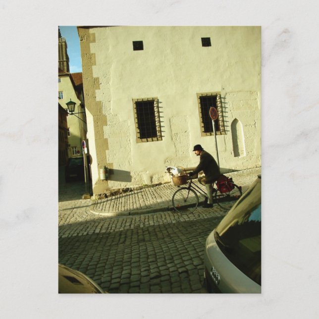 Slow bike riding with your dog postcard (Front)