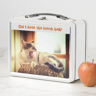 Slow Blinking Cat Animal Metal Lunch Box