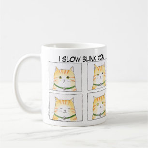 Slow Blinking Orange Tabby Cat Funny Cat Comic Coffee Mug