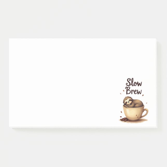 Slow Brew Coffee Sloth Post-it Notes (Front)