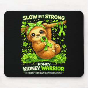 Slow but strong kidney warrior– cute sloth disease mouse mat