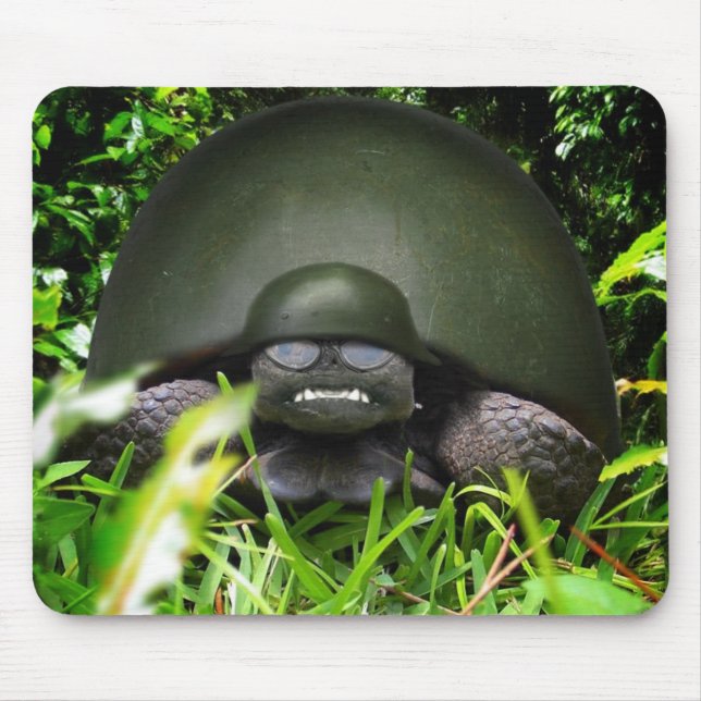 Slow Commando - Military Helmet Turtle Mouse Mat (Front)