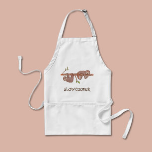 "Slow Cooker" Cute Lazy Sloths Art Standard Apron