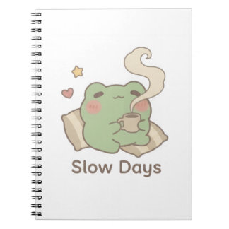 Slow Days Frog Notebook | Cute Kawaii Journal