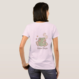 Slow Days Frog Women T-Shirt Cute Kawaii Tee