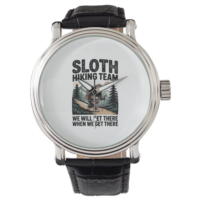 Slow Days Sunny Vibes Sloth Hammock Trop Watch (Front)