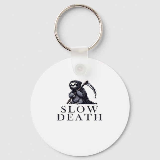 Slow Death Essential T-Shirt Key Ring (Front)