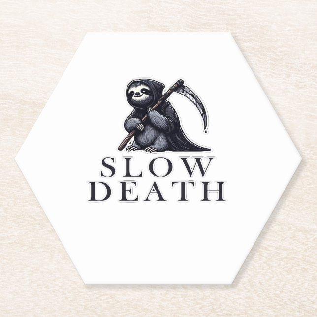 Slow Death Essential T-Shirt Paper Coaster (Front)