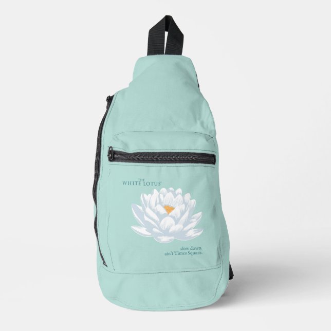 Slow Down, Ain’t Times Square - The White Lotus Sling Bag (Front)
