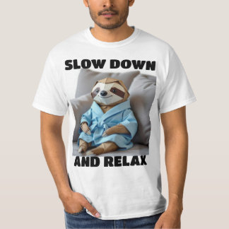 “Slow Down and Relax” Origami Sloth T-Shirt