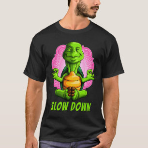 Slow Down Funny Yoga Turtle Namaste Workout Turtle T-Shirt
