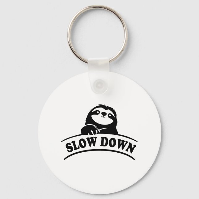 SLOW DOWN SLOTH KEY RING (Front)