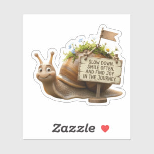 Slow Down & Smile – Joyful Snail Sticker