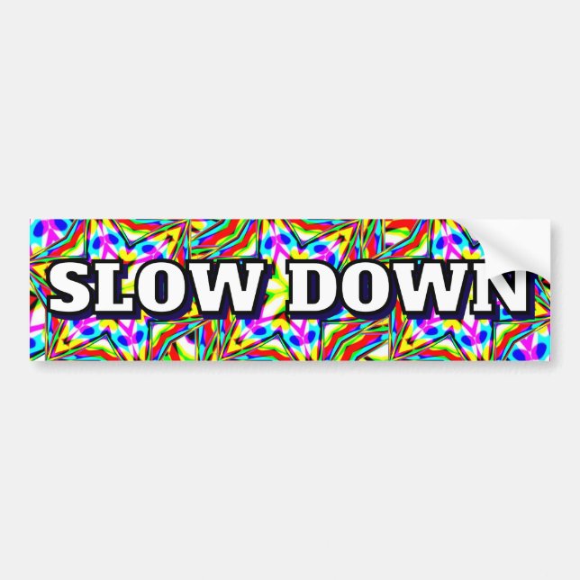 SLOW DOWN (you may change the words) Bumper Sticker (Front)