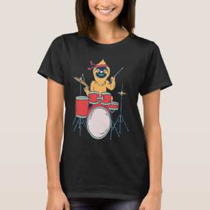 Slow Drummer Sloth  Heavy Metal Saying Doom Metal T-Shirt