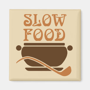 Slow Food with soup pot and ladle Magnet