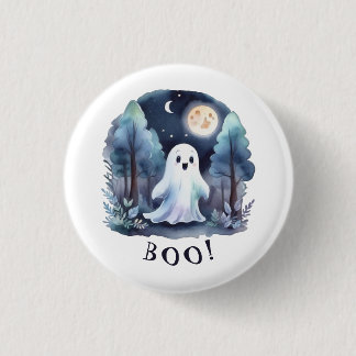 Slow Ghost in Halloween Forest 3 Cm Round Badge