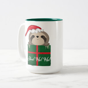 Slow! Ho! Ho! Sloth Two-Tone Coffee Mug