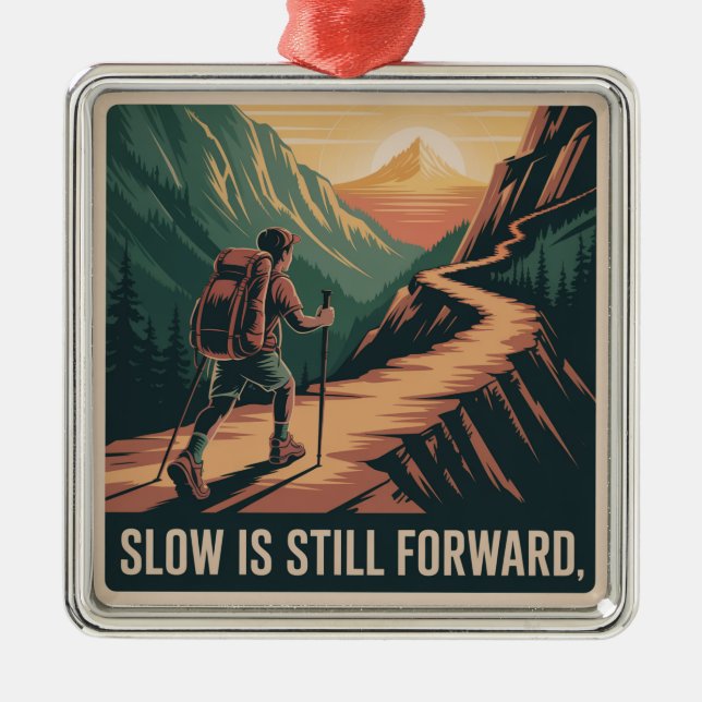 Slow Is Still Forward Metal Tree Decoration (Front)