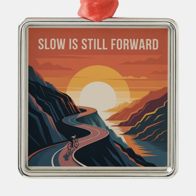 Slow Is Still Forward Metal Tree Decoration (Front)