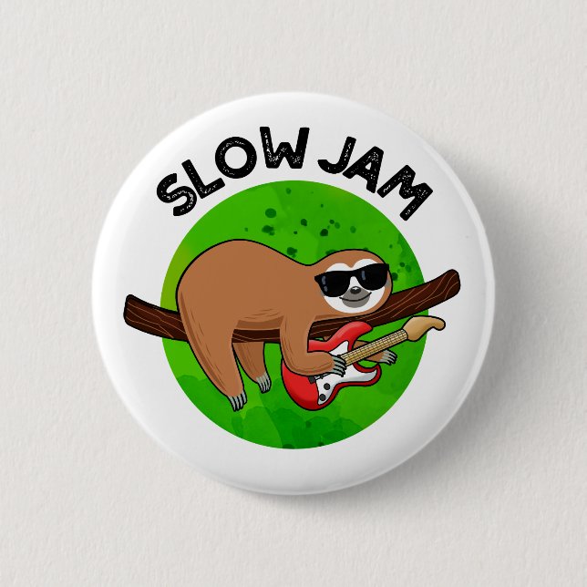 Slow Jam Funny Music Animal Pun  6 Cm Round Badge (Front)