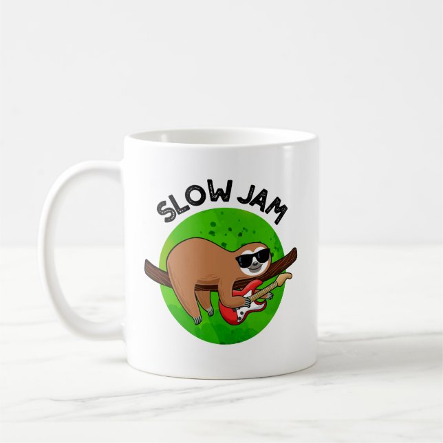 Slow Jam Funny Music Animal Pun  Coffee Mug (Left)
