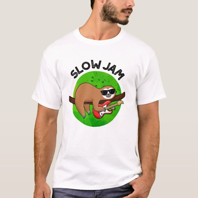 Slow Jam Funny Music Animal Pun  T-Shirt (Front)
