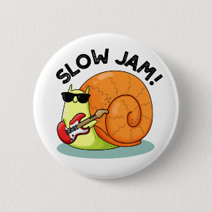 Slow Jam Funny Music Snail Pun 6 Cm Round Badge