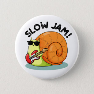 Slow Jam Funny Music Snail Pun 6 Cm Round Badge