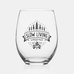 Slow Living Lifestyle Stemless Wine Glass