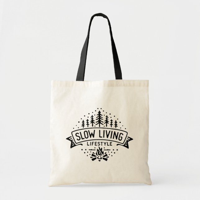 Slow Living Lifestyle Tote Bag (Front)