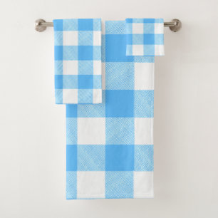 Slow-Living Summer Sky Check Bath Towel Set
