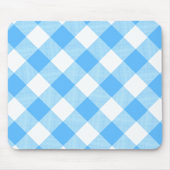 Slow-Living Summer Sky Check Mouse Mat (Front)