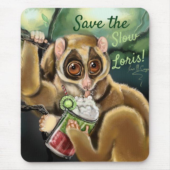 Slow Loris Smoothie Mouse Mat (Front)