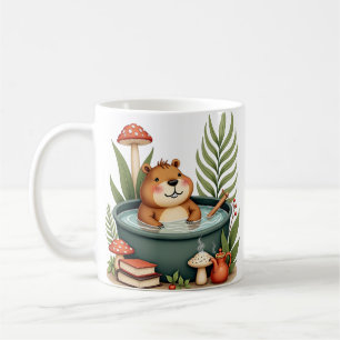 Slow Mornings Capybara Hot Spring Cottagecore Illu Coffee Mug