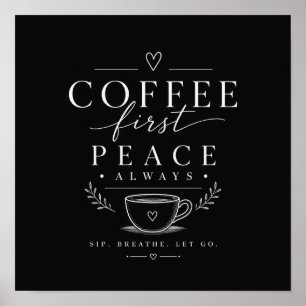 Slow Mornings Club Cosy Aesthetic Coffee Design Poster