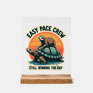 Slow Pace Squad Vintage Animal Runner Shirt 2 Acrylic Sign