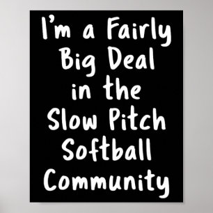 Slow Pitch Softll Big Deal Sarcastic Funny Saying  Poster