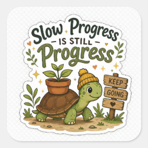 Slow Progress Is Still Progress Turtle Sticker