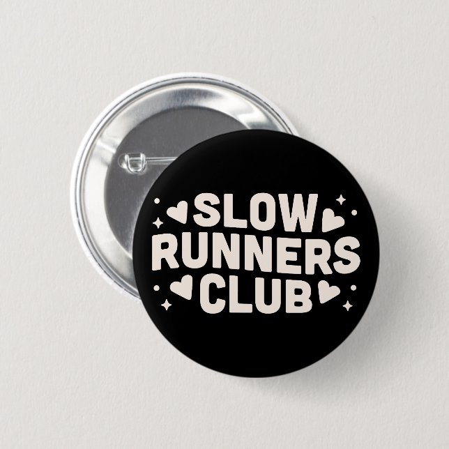 Slow runner club 6 cm round badge (Front & Back)