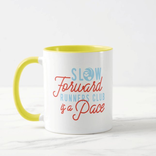 Slow Runners Club Funny Quote Blue Orange Text Coffee Mug (Creator Uploaded)