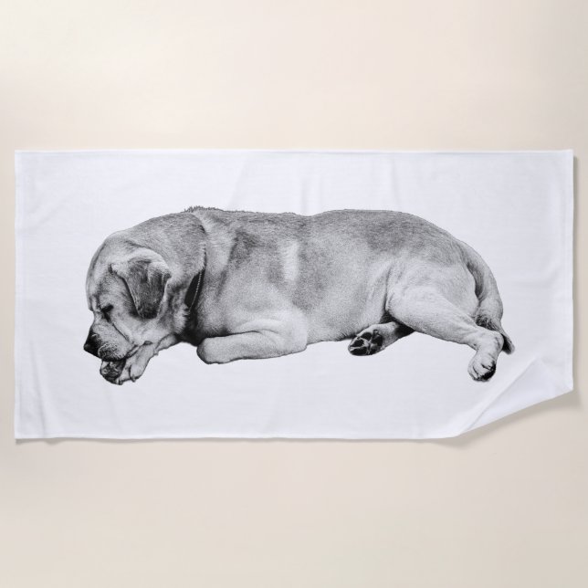 Slow Shore, Happy Bones Beach Towel (Front)