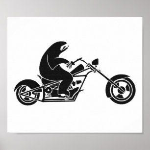Slow Sloth On A Fast Bike Poster