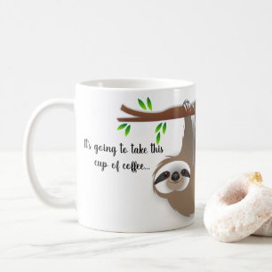 Slow Speed Sloth Hanging on a Tree Branch Coffee Mug