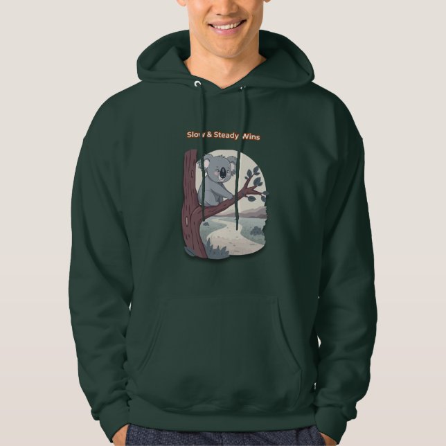 **"Slow & Steady Wins – Motivational Cute Koala "* Hoodie (Front)