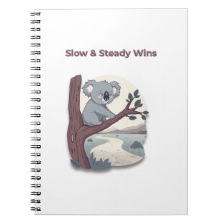 **"Slow & Steady Wins – Motivational Cute Koala "* Notebook