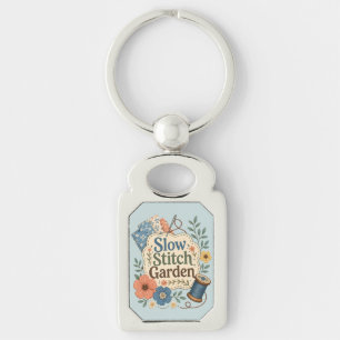 Slow Stitch Garden Cottagecore Floral Sewing Key Ring